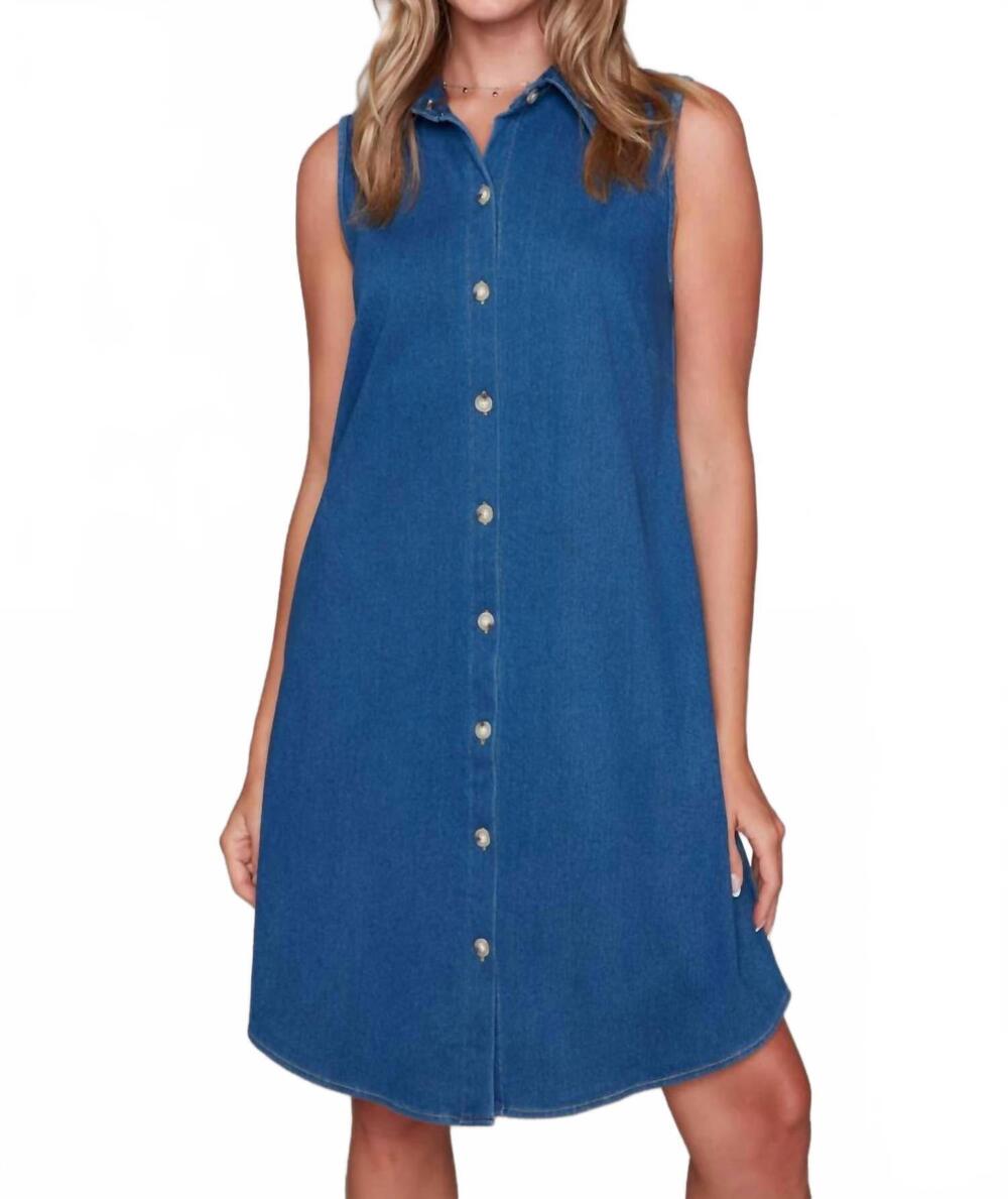 NEW COMPLI K denim tank dress in blue